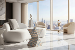 French-Style Seashell Side Table – Luxury Corner Table-Graffitiwallarts.com
