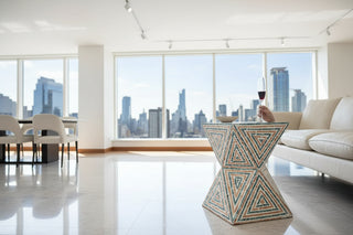 French-Style Seashell Side Table – Luxury Corner Table-Graffitiwallarts.com