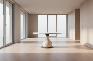 French Style White Jade Marble Dining Table Round Luxury Modern Minimalist-Graffitiwallarts.com