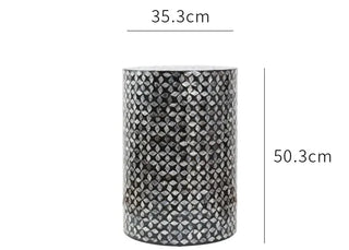 French-Style Seashell Cylinder Side Table – Luxury Side Table