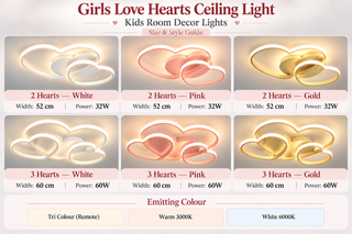 Φωτιστικό Οροφής Girls Love Hearts | Φωτιστικά Διακόσμησης Παιδικού Δωματίου