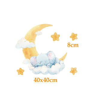 Goodnight Elephant Nursery Wall Decal Fabric Texture
