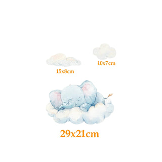 Goodnight Elephant Nursery Wall Decal Fabric Texture
