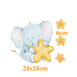 Goodnight Elephant Nursery Wall Decal Fabric Texture