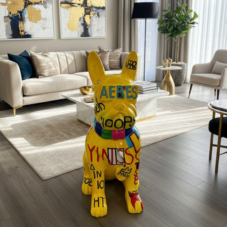 Graffiti Bulldog Statue – Bold Art in Porcelain-Graffitiwallarts.com