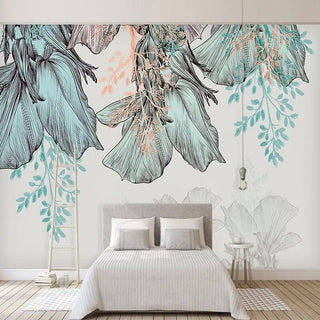 3D Leaves Design Theme: Tropical Wallpaper Murals-Flower & Leaf Wallpaper
