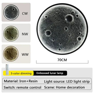 3D Moon LED Wall Lamp - Wall Decor-LED Wall Art