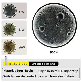 3D Moon LED Wall Lamp - Wall Decor-LED Wall Art