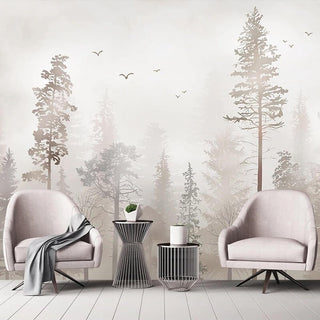 3D Nostalgic Forest Bird Wallpaper for Home Wall Decor-Trees Wallpaper