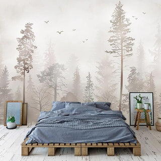 3D Nostalgic Forest Bird Wallpaper for Home Wall Decor-Trees Wallpaper