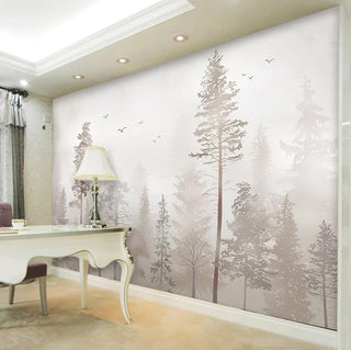 3D Nostalgic Forest Bird Wallpaper for Home Wall Decor-Trees Wallpaper