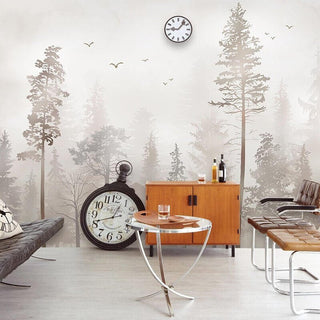 3D Nostalgic Forest Bird Wallpaper for Home Wall Decor-Trees Wallpaper