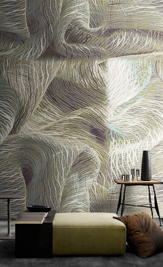 3D Wave Mountains Wallpaper Mural-Geometric Shapes Wallpaper