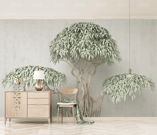 3D Wide Green Tree Wallpaper Murals an Immersive Experience-Trees Wallpaper