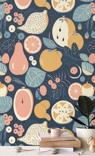 Abstract Bohemian Fruits Wallpaper Mural-Geometric Shapes Wallpaper