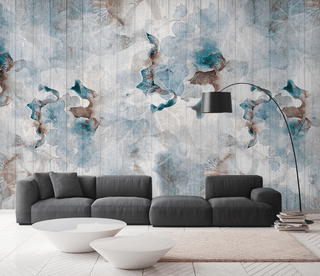Abstract Floral Wallpaper Murals: Transform Your Space-Flower & Leaf Wallpaper
