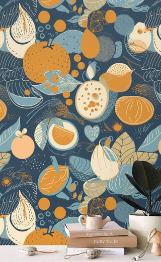 Abstract Fruits Wallpaper Mural-Geometric Shapes Wallpaper