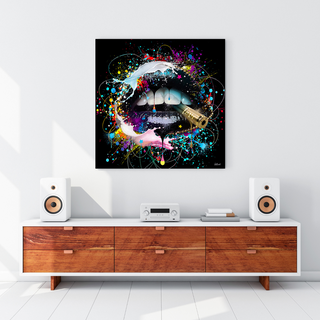 Abstract Graffiti Lips with Bullet Canvas Wall Hanging Art-Wall Posters