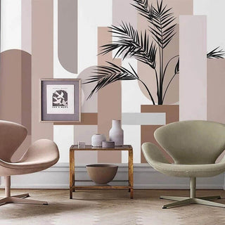 Abstract Leaves Wallpaper Mural: Transform Your Space-Flower & Leaf Wallpaper