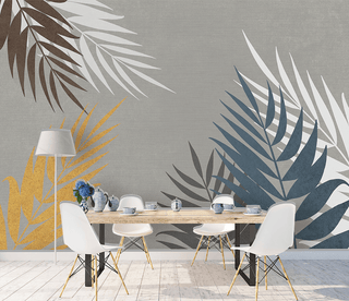 Abstract Leaves Wallpaper Murals: Transform Your Space-Flower & Leaf Wallpaper