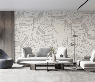 Abstract Lines Design - Leaves Wallpaper Murals-Flower & Leaf Wallpaper