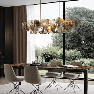 Abstract Metal Chandelier: Lighting Fixture-Kitchen Island