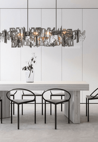 Abstract Metal Chandelier: Lighting Fixture-Kitchen Island