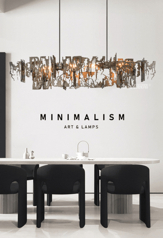 Abstract Metal Chandelier: Lighting Fixture-Kitchen Island