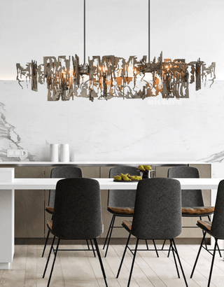 Abstract Metal Chandelier: Lighting Fixture-Kitchen Island