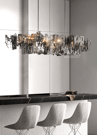 Abstract Metal Chandelier: Lighting Fixture-Kitchen Island