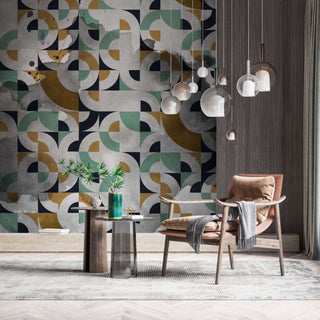 Abstract Moroccan Theme - Living Room Wallpaper Mural-Geometric Shapes Wallpaper