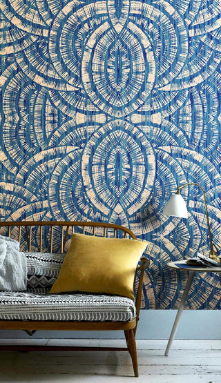 Abstract Patterns of Blue Bohemian Wallpaper Mural-Geometric Shapes Wallpaper