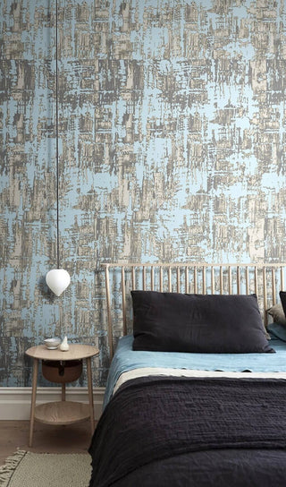 Abstract Rustic Blues Wallpaper Mural-Geometric Shapes Wallpaper