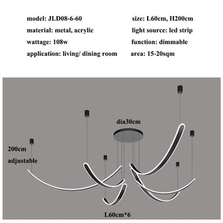 Acrylic Belts Chandelier: Sleek and Stylish Lighting-Chandeliers