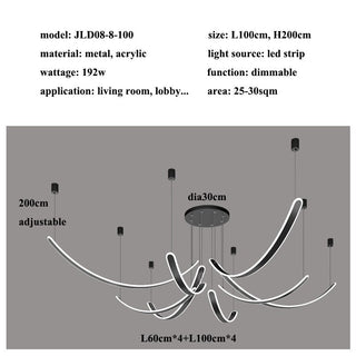 Acrylic Belts Chandelier: Sleek and Stylish Lighting-Chandeliers