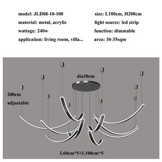 Acrylic Belts Chandelier: Sleek and Stylish Lighting-Chandeliers