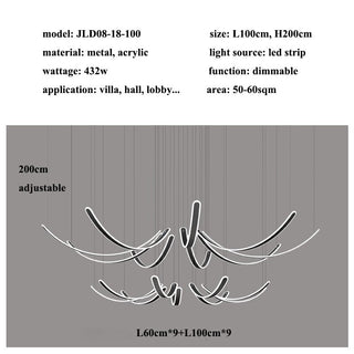 Acrylic Belts Chandelier: Sleek and Stylish Lighting-Chandeliers