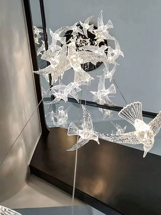 Acrylic Glass humming Birds Chandelier-Staircase Chandeliers