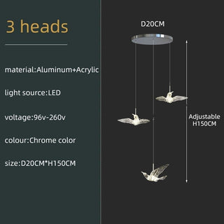 Acrylic Glass humming Birds Chandelier-Staircase Chandeliers