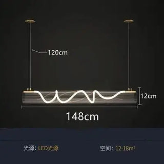 Acrylic Long Tube LED Pendant Island Light-Kitchen Island