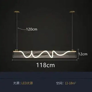 Acrylic Long Tube LED Pendant Island Light-Kitchen Island