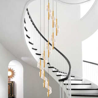 Acrylic Spiral Stairs Chandelier – Lighting for Large Spaces-Staircase Chandeliers