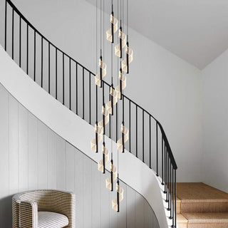 Acrylic Spiral Stairs Chandelier – Lighting for Large Spaces-Staircase Chandeliers