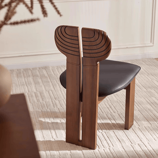 Afro Design Dining Chairs – Solid Walnut Wood Construction