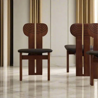 Afro Design Dining Chairs – Solid Walnut Wood Construction