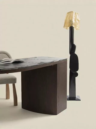 Afro Resin Floor Lamp – Artistic Tribal-Inspired Statement Lighting-Lamps