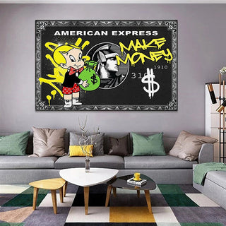 Alec Graffiti Monopoly Make Money Canvas Wall Art-Wall Posters