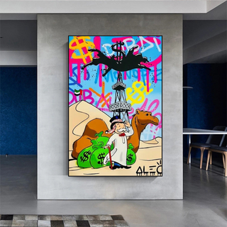 Alec Monopoly Arab Millionaire with Camel Canvas Wall Art-Wall Posters