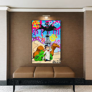 Alec Monopoly Arab Millionaire with Camel Canvas Wall Art-Wall Posters