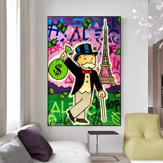 Alec Monopoly Eiffel Tower Canvas Wall Art-Wall Posters